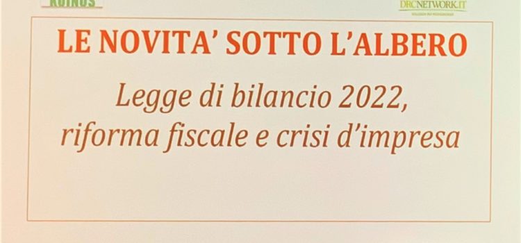 Convegno “Le Novità sotto l’albero”